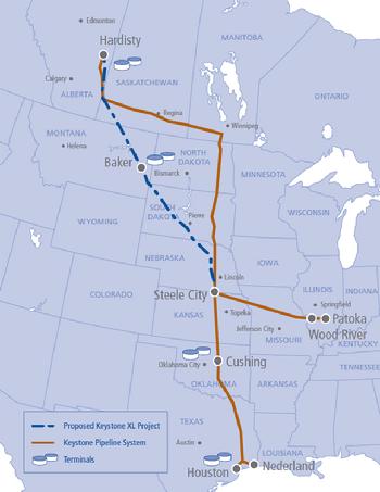 Keystone XL Pipeline route, TransCanada